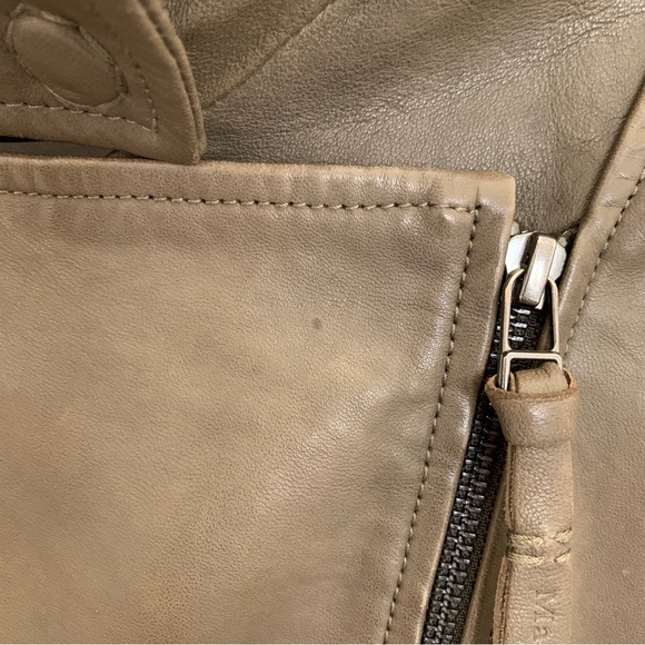 Mackage leather jacket in taupe, size S - Picture 6 of 14